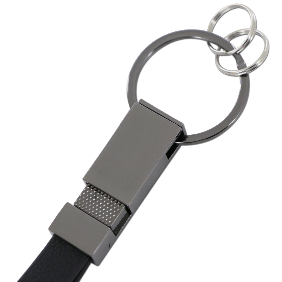 porte-clés personnalisable en métal et similicuir
