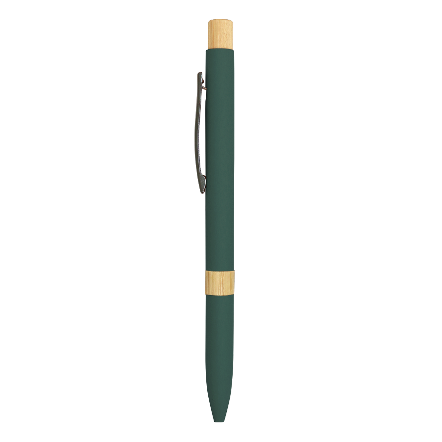 stylo en aluminium soft touch coloré et bambou