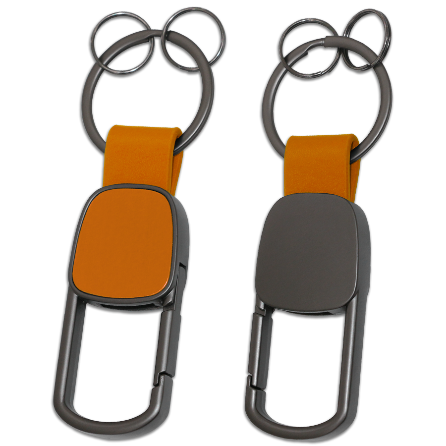 porte-clés en métal et similicuir