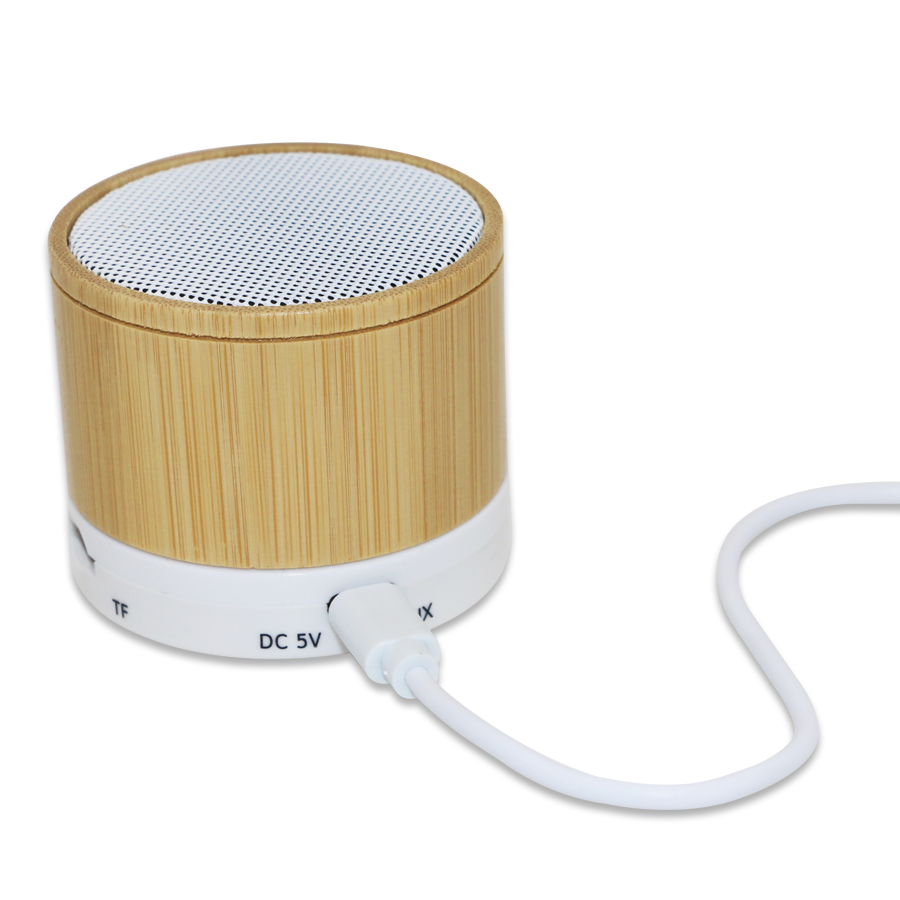 haut parleur bamboo rond bluetooth