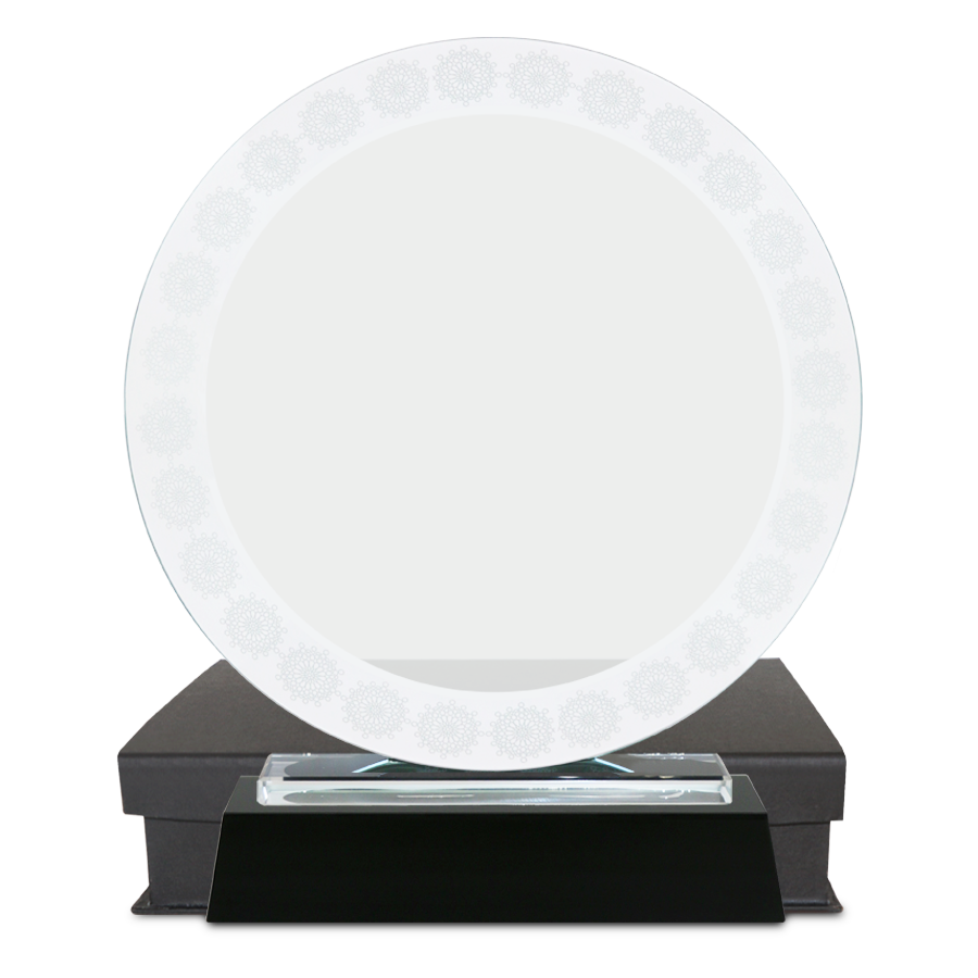 trophée rond avec design arabesque marocain