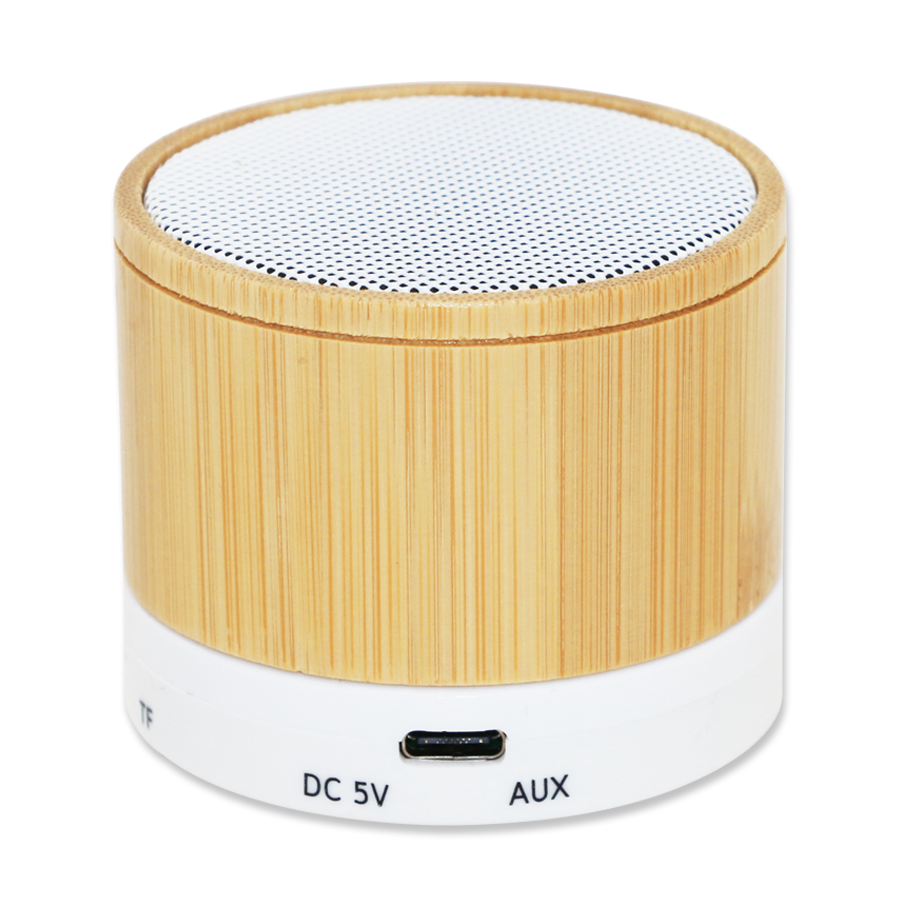 haut parleur bamboo rond bluetooth