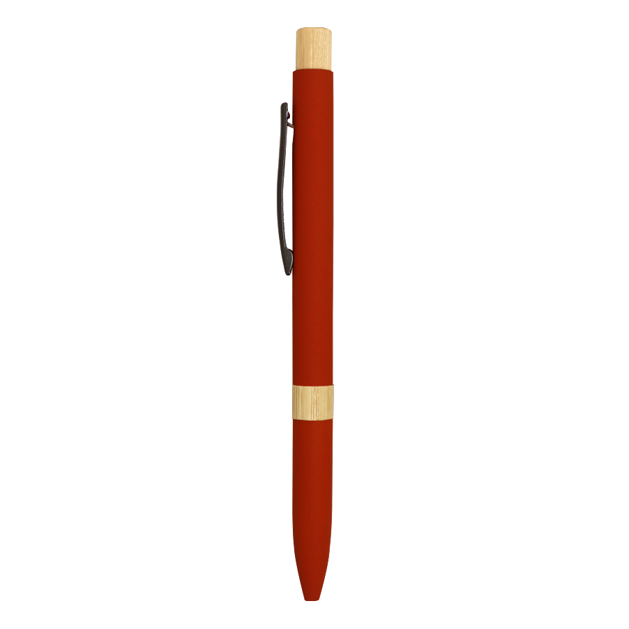 stylo en aluminium soft touch coloré et bambou