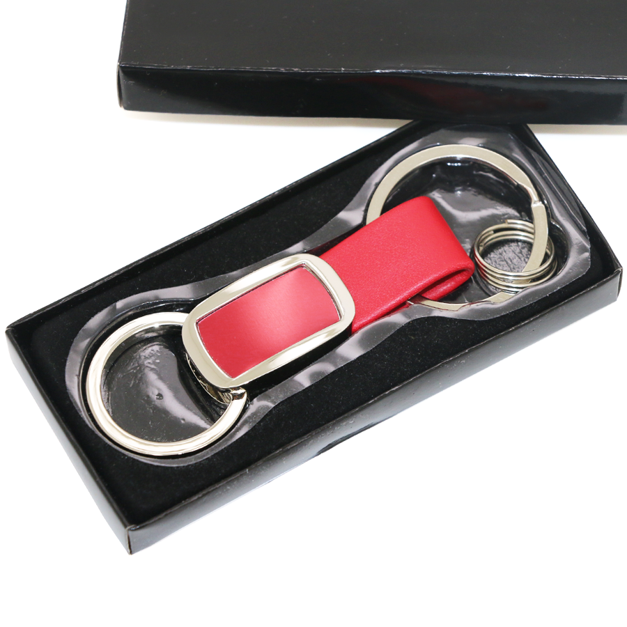 porte-clés en métal et similicuir
