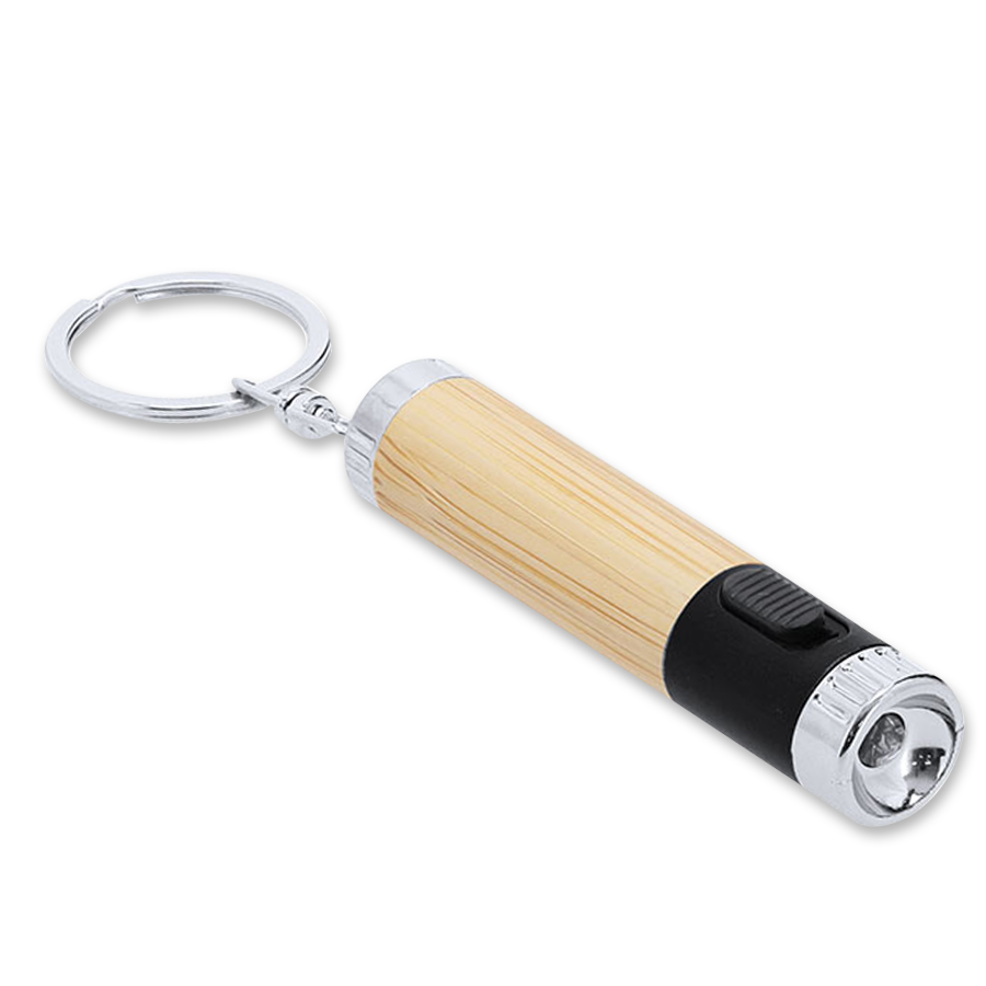 porte clés lampe torche en bambou