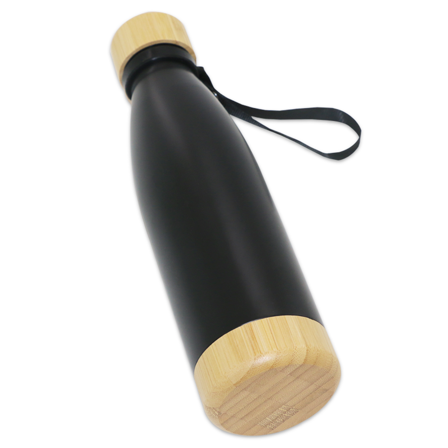 thermos bouteille isotherme en inox et bois 500 ml