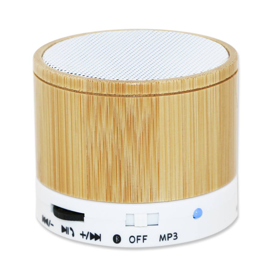 haut parleur bamboo rond bluetooth