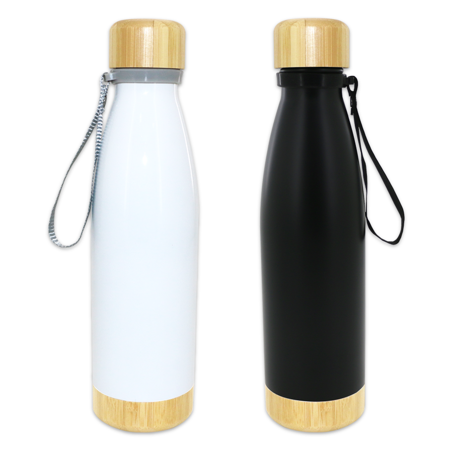 thermos bouteille isotherme en inox et bois 500 ml