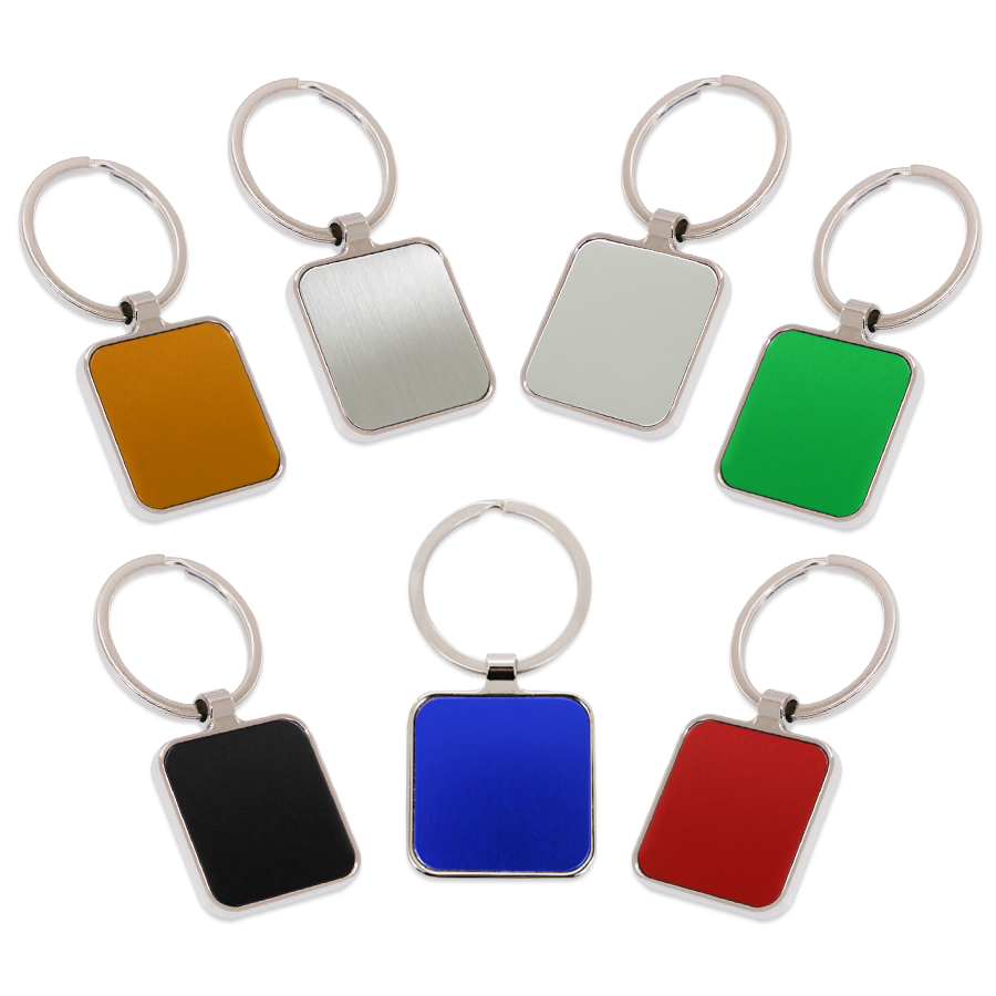 porte-clés carré publicitaire en métal