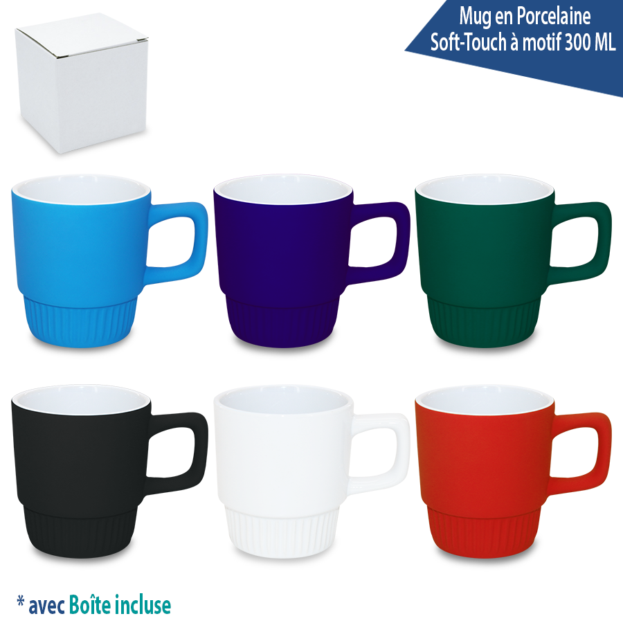 mug en porcelaine soft-touch  à motif 300 ml