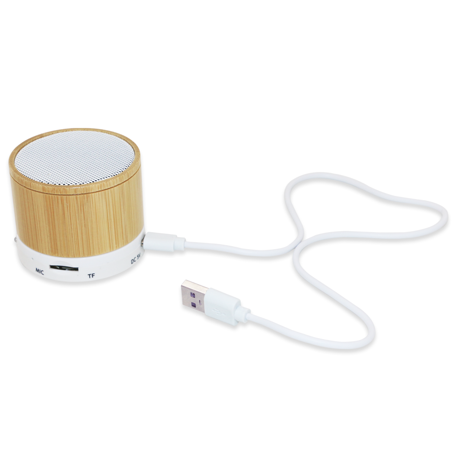 haut parleur bamboo rond bluetooth