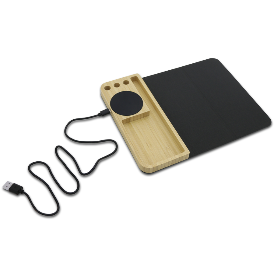 tapis souris  bamboo avec chargeur wireless