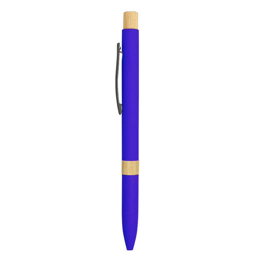 stylo en aluminium soft touch coloré et bambou