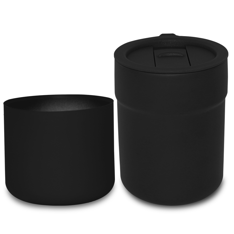 mug à couvercle en porcelaine avec manche en silicone 350 ml