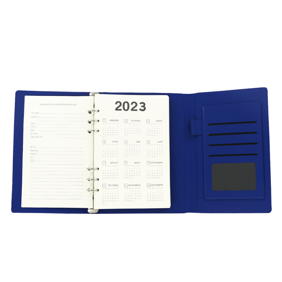 notebook a5 en similicuir de type classeur 