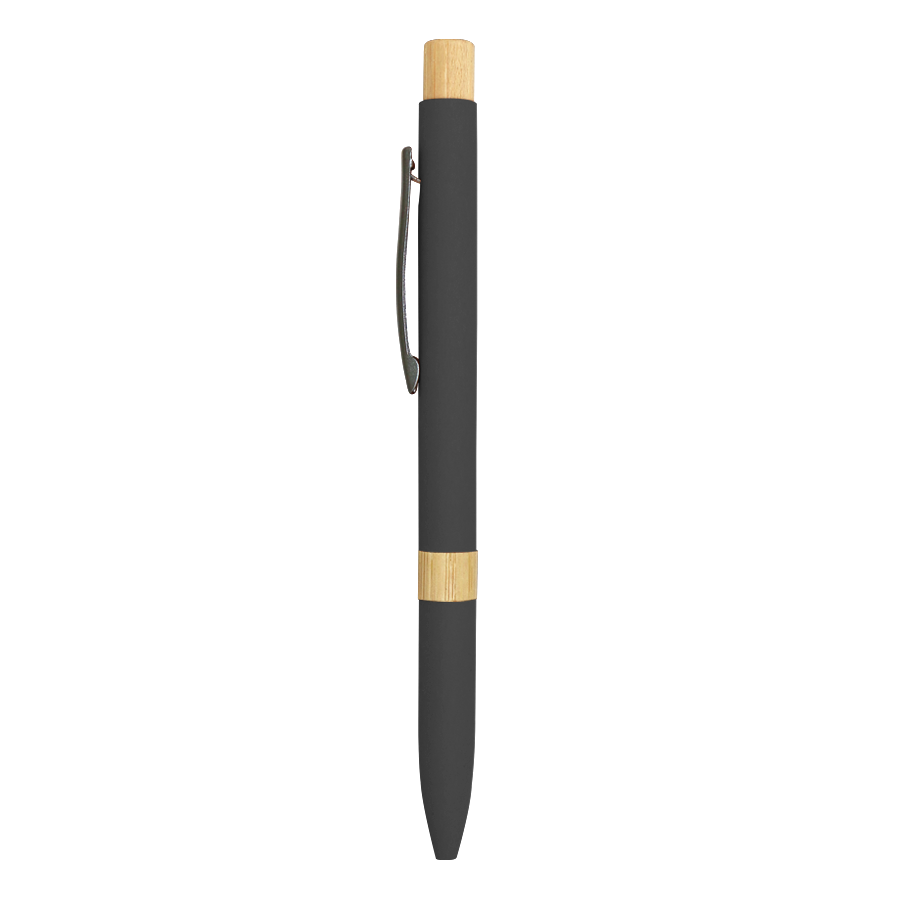 stylo en aluminium soft touch coloré et bambou
