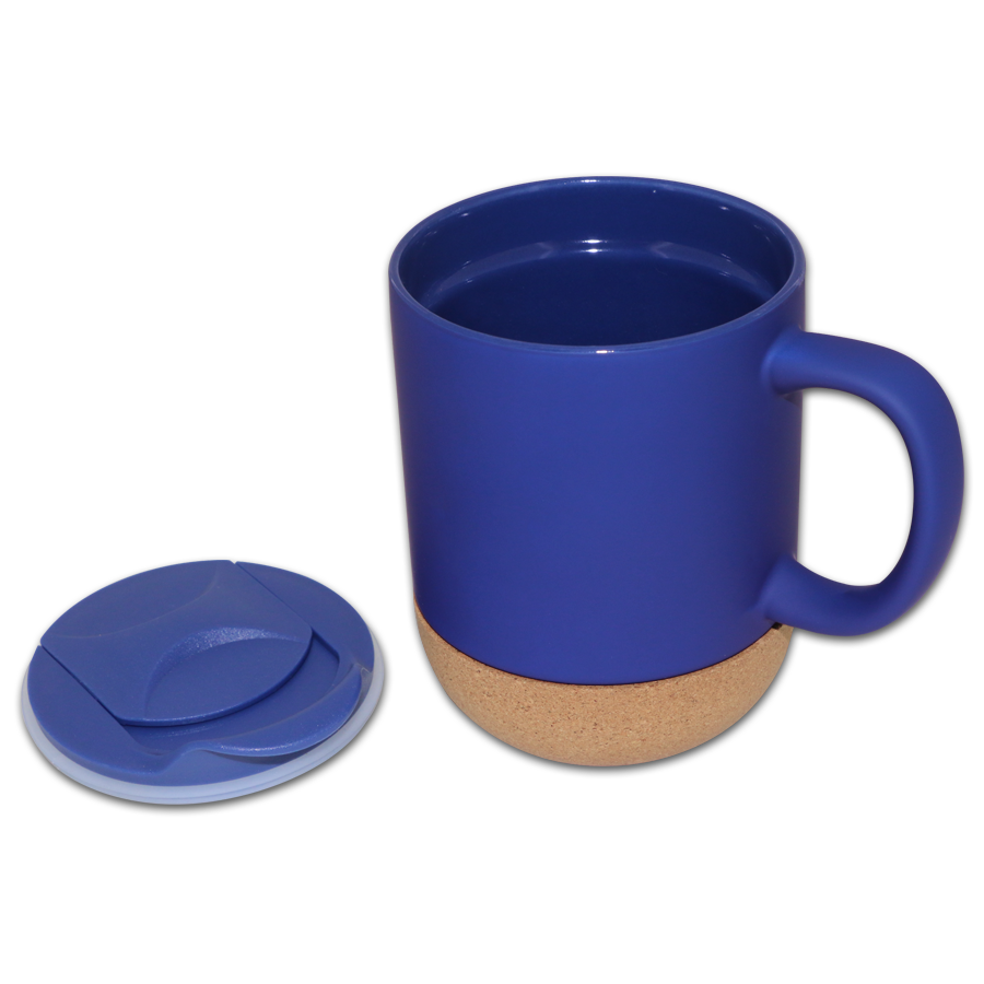 mug  380 ml en porcelaine et liège  avec couvercle