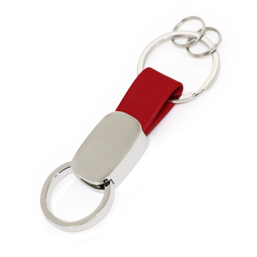 porte-clés en métal et similicuir