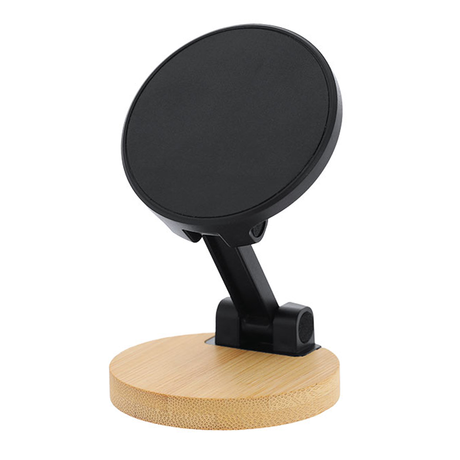 support magnétique en bambou pour téléphone