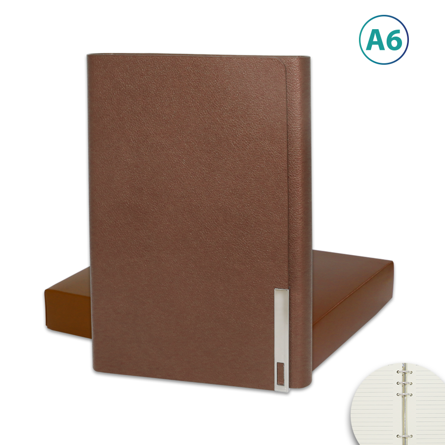note-book  a6  en similicuir  type classeur
