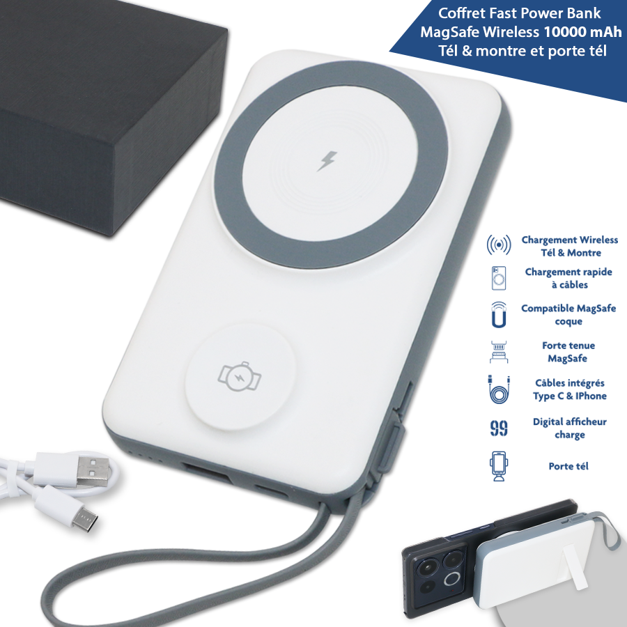 coffret rapide power bank magsafe 10000 mah