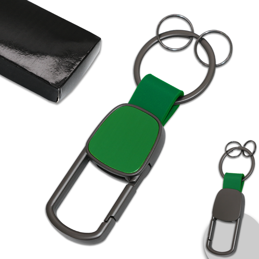 porte-clés en métal et similicuir