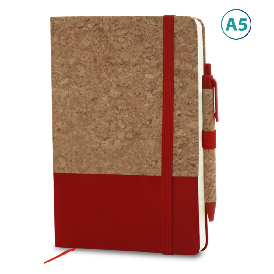 notebook a5 mi liège et mi tissu avec stylo